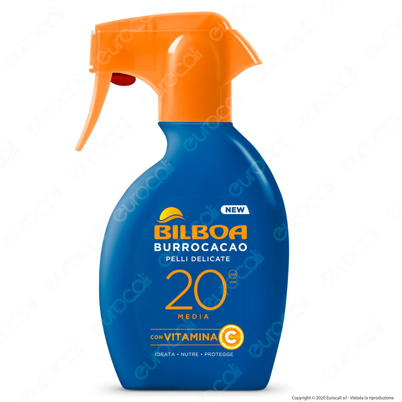 Bilboa Spray Solare Burrocacao Protezione Media SPF 20 Pelli Delicate