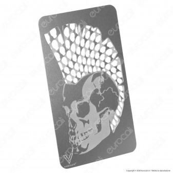 Grinder Card Formato Tessera Tritatabacco in Metallo - Mohawk Skull
