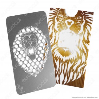 Grinder Card Formato Tessera Tritatabacco in Metallo - Leone Ruggente