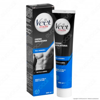 Kit Veet For Men Crema Depilatoria per Pelli Sensibili - 3 Tubetti da