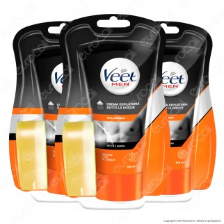 Kit Veet For Men Crema Depilatoria Sotto la Doccia per Pelli Normali