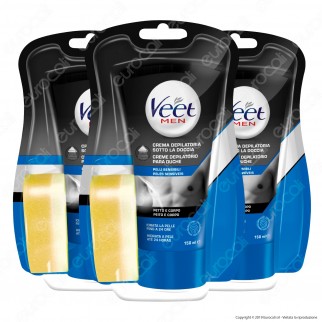 Kit Veet For Men Crema Depilatoria Sotto la Doccia per Pelli