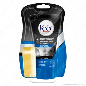 Kit Veet For Men Crema Depilatoria Sotto la Doccia per Pelli