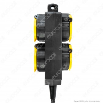 V-Tac VT-1124-3 Multipresa IP44 4 Posti con Prese Schuko da Giardino