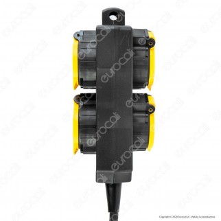 V-Tac VT-1124-3 Multipresa IP44 4 Posti con Prese Schuko da Giardino