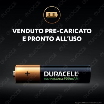 Duracell Ultra Precharged 900mAh Pile Ricaricabili Ministilo AAA -