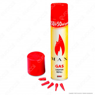 Max Gas Puro per Ricarica Accendini - Bomboletta da 300ml