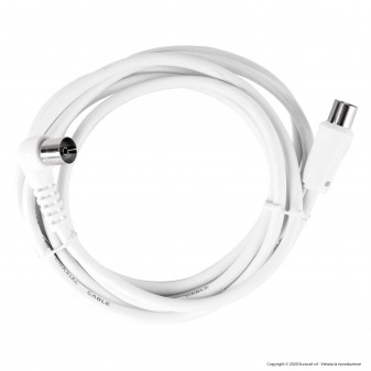 CFG Luce Quadra Cavo Antenna TV Maschio Femmina con Adattatore