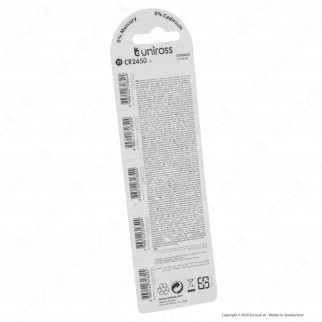 Uniross Lithium Pile al Litio CR2450 3V - Blister da 5 Batterie