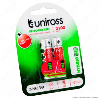 Uniross Pile Ricaricabili Hybrio AA / HR6 Ni-MH 1,2V 2000mAh -