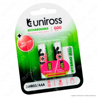 Uniross Pile Ricaricabili Hybrio AAA / HR03 Ni-MH 1,2V 550mAh -