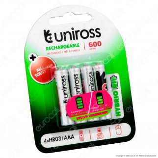 Uniross Pile Ricaricabili Hybrio AAA / HR03 Ni-MH 1,2V 550mAh -