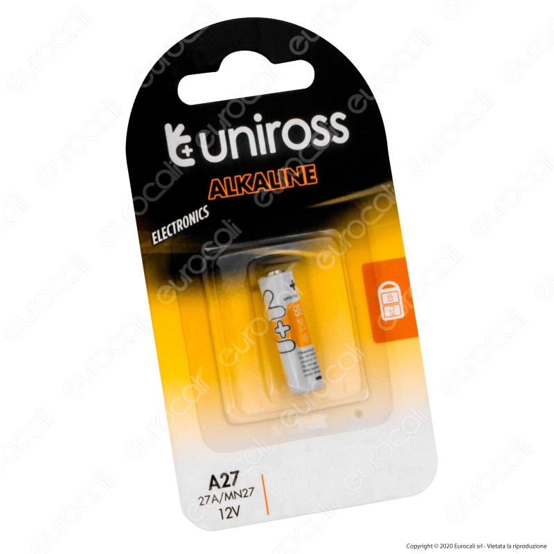 Uniross Pila Alcalina A27 / 27A / MN27 12V - Blister da 1 Batteria