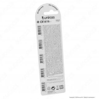 Uniross Lithium Pile al Litio CR1616 3V - Blister da 5 Batterie