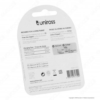 Uniross Pile Ricaricabili Series Premium AA / HR6 Ni-MH 1,2V 2500mAh