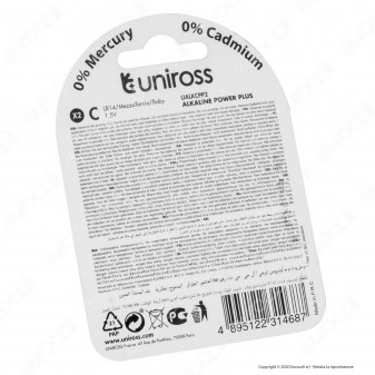 Uniross Pile Alcaline Power Plus C / LR14 / MezzaTorcia / Baby 1,5V -