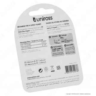 Uniross Pile Ricaricabili Hybrio AA / HR6 Ni-MH 1,2V 2000mAh -