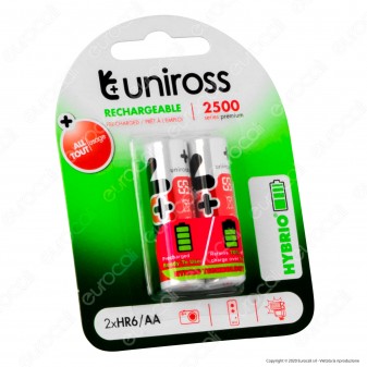 Uniross Pile Ricaricabili Hybrio AA / HR6 Ni-MH 1,2V 2350mAh -