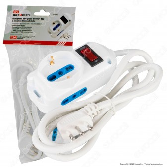 CFG Multipresa 3 Posti con 2 Prese Bipasso 2P+T 10/16A e 1 Presa