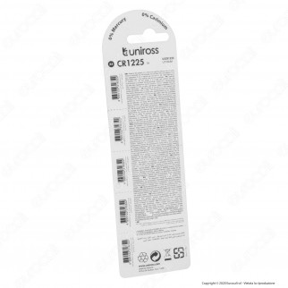 Uniross Lithium Pile al Litio CR1225 3V - Blister da 5 Batterie