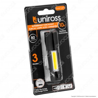 Uniross Torcia Torchlight LED COB 3W Luminosa a Doppia Funzione con