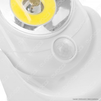 Uniross Luce LED COB 5W con Sensori di Movimento e Base Ruotabile di