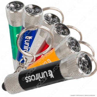 Uniross Torcia LED 3W Portachiave Tascabile in Alluminio a Batterie