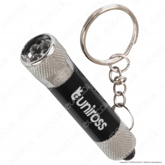 Uniross Torcia LED 3W Portachiave Tascabile in Alluminio a Batterie