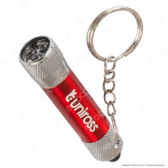 Uniross Torcia LED 3W Portachiave Tascabile in Alluminio a Batterie
