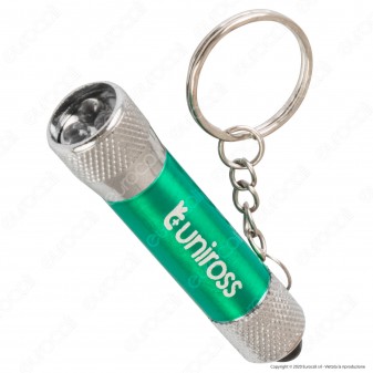Uniross Torcia LED 3W Portachiave Tascabile in Alluminio a Batterie
