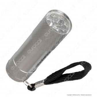 Uniross Torcia LED 9W Tascabile in Alluminio a Batterie AAA