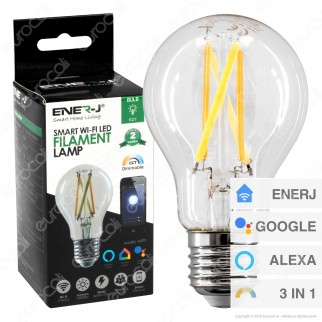 Ener-J Lampadina LED Smart Wi-Fi Filament E27 8,5W Dimmerabile - Bulb