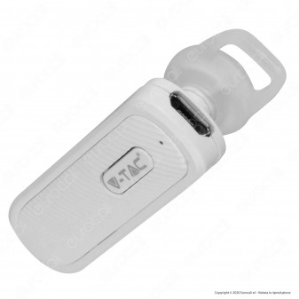 V-Tac VT-6700 Auricolare Bluetooth Headset Colore Bianco - SKU 7701