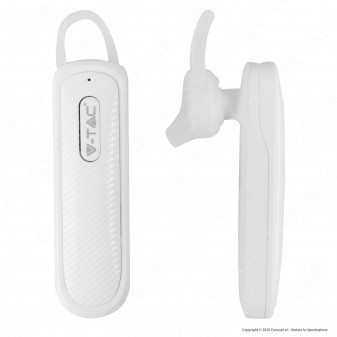 V-Tac VT-6700 Auricolare Bluetooth Headset Colore Bianco - SKU 7701