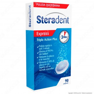 Steradent Express Triple Action per la Pulizia della Dentiera -