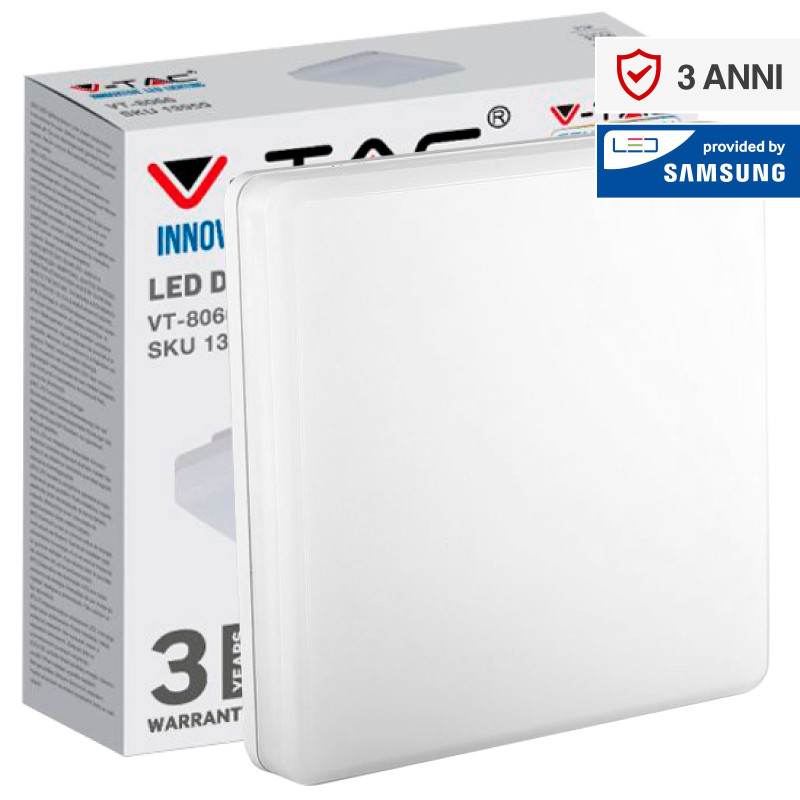 V-Tac VT-8066 SQ Plafoniera LED Quadrata 25W - SKU 13959 / 13969 / 13979