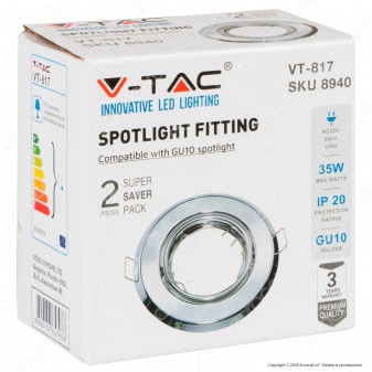 V-Tac VT-817 Portafaretto Orientabile Rotondo da Incasso per