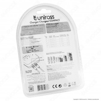 Uniross Caricabatterie Compact 4+2 per Batterie Ricaricabili AA / HR6