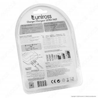Uniross Caricabatterie Ultra Fast Rapido per AA / HR6 - AAA / HR03