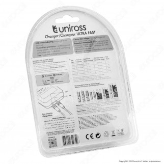 Uniross Caricabatterie Ultra Fast Rapido per AA / HR6 - AAA / HR03