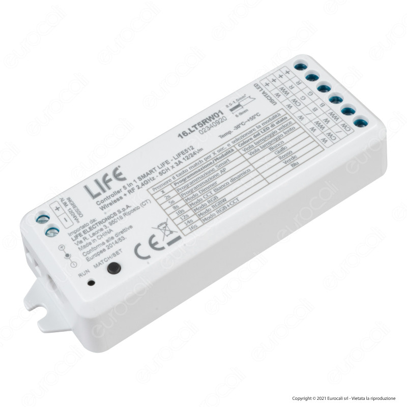 Life Modulo Controller Dimmer Wi-Fi per Strisce LED 12V e 24V