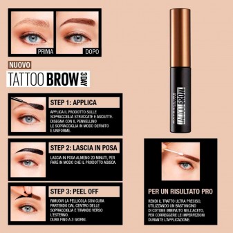 Maybelline New York Tattoo Brow Peel-Off Tinta per Sopracciglia
