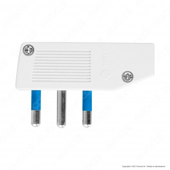 Max8 Spina Singola 16A Salvaspazio Reversibile con Uscita Cavo a 90°