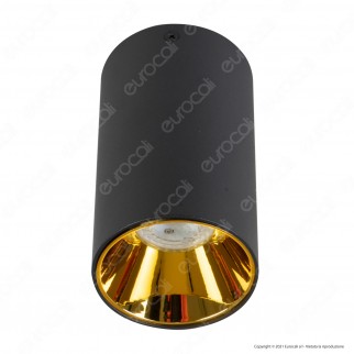 V-Tac VT-882 Supporto Portafaretto Fisso Rotondo Nero da Soffitto per