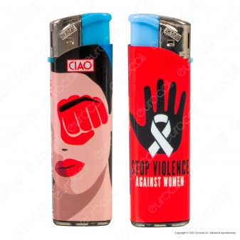 Ciao Accendino Elettronico Fantasia Stop Violence Against Women -