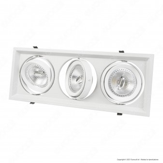 V-Tac VT-7223 Portafaretto Triplo Orientabile da Incasso per