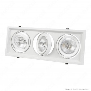 V-Tac VT-7223 Portafaretto Triplo Orientabile da Incasso per