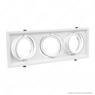 V-Tac VT-7223 Portafaretto Triplo Orientabile da Incasso per