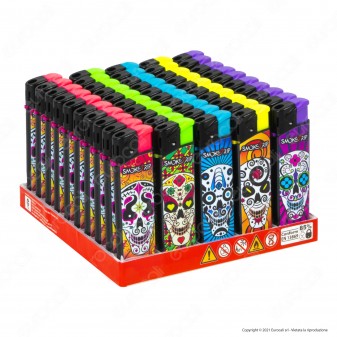 SmokeTrip Accendini Elettronici Ricaricabili Fantasia Teschi - Box da