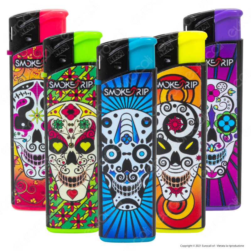 SmokeTrip Accendini Elettronici Ricaricabili Fantasia Teschi - 5